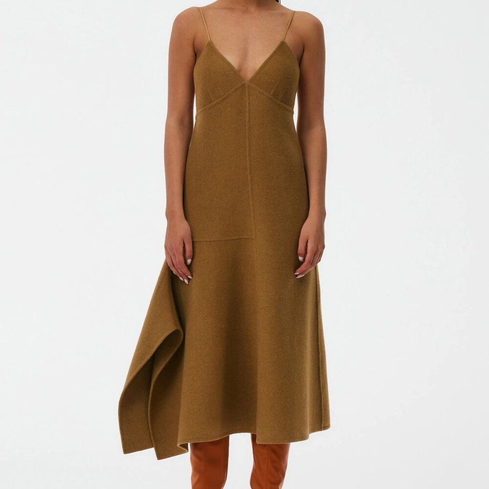 Luxe Double Faced Wool Angora Cami Dress, Size 10 (M/L)